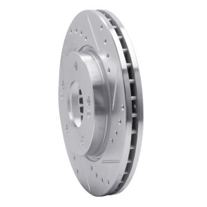 Hyundai Elantra Brake Rotor (1) - Front Right - R1 Concepts - Drilled & Slotted - Silver - `07-`10